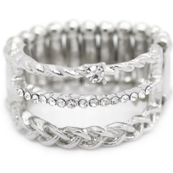 White Rhinestone Ring - I Promise - Picture 2 of 2